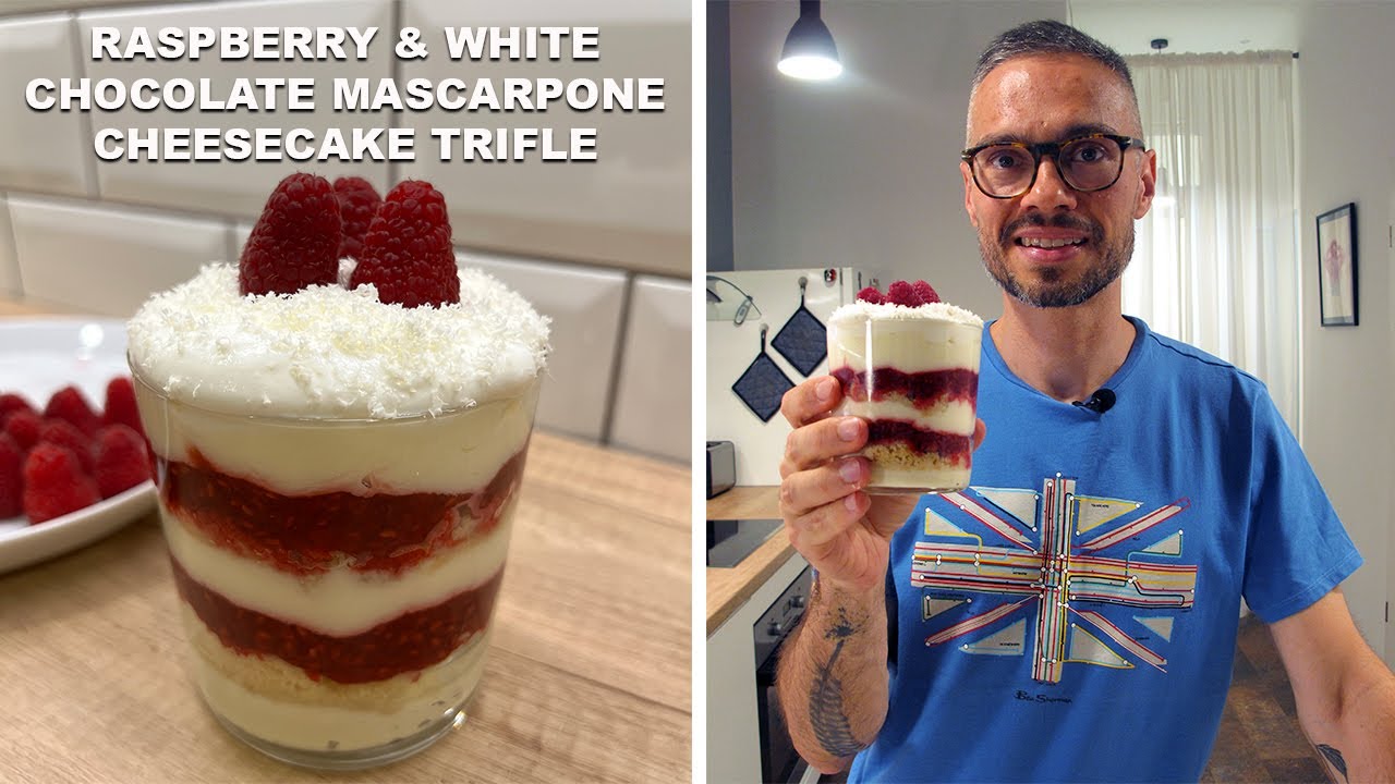 Raspberry & White Chocolate Mascarpone Cheesecake Trifle | Joseph Erdos