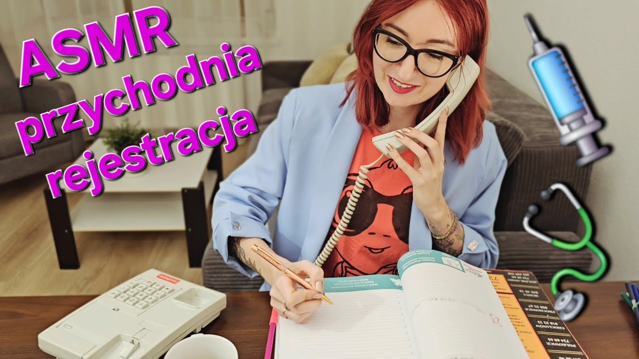 ASMR po polsku | recepcjonistka w przychodni🩺🗒 asmr u lekarza, książka telefoniczna 📌☎️ #roleplay 4k