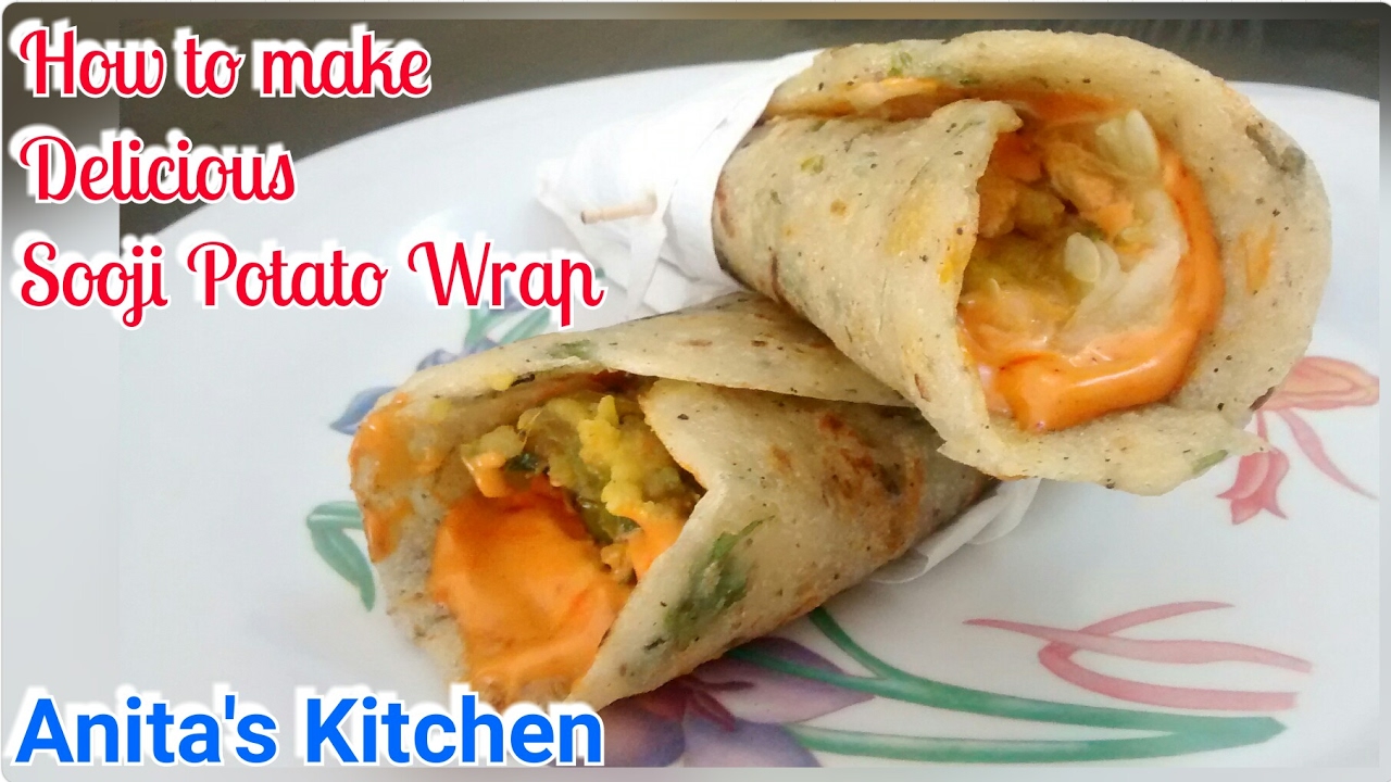 Sooji Potato Wrap Recipe - Use of sooji cheela in different style - evening snack-Innovated by Anita