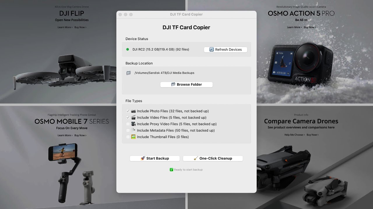 I Built a DJI TF Card Backup Tool &ndash; One-Click File Organization for Drone Pilots