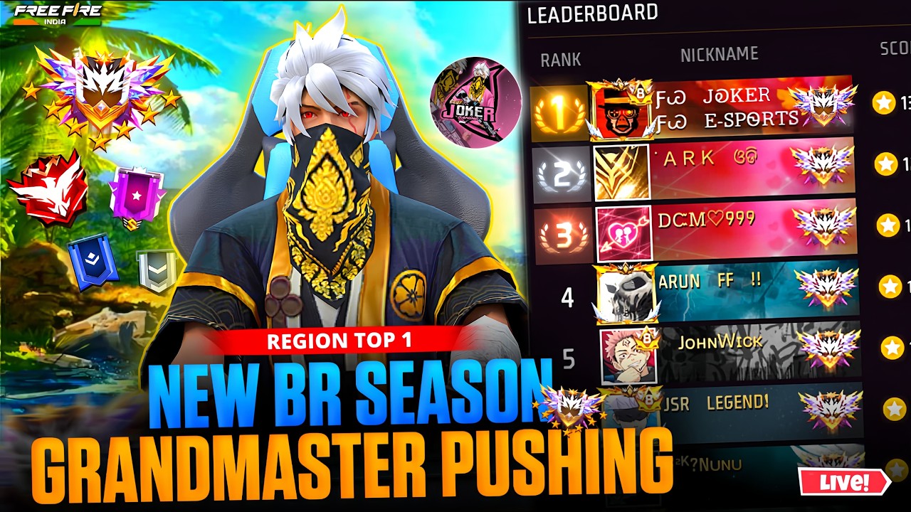 🥵 NEW S51 GRANDMASTER PUSHING 🛑 தமிழ் REGION TOP 1 PUSHING 🔥 FW JOKER ON LIVE #freefirelivetamil