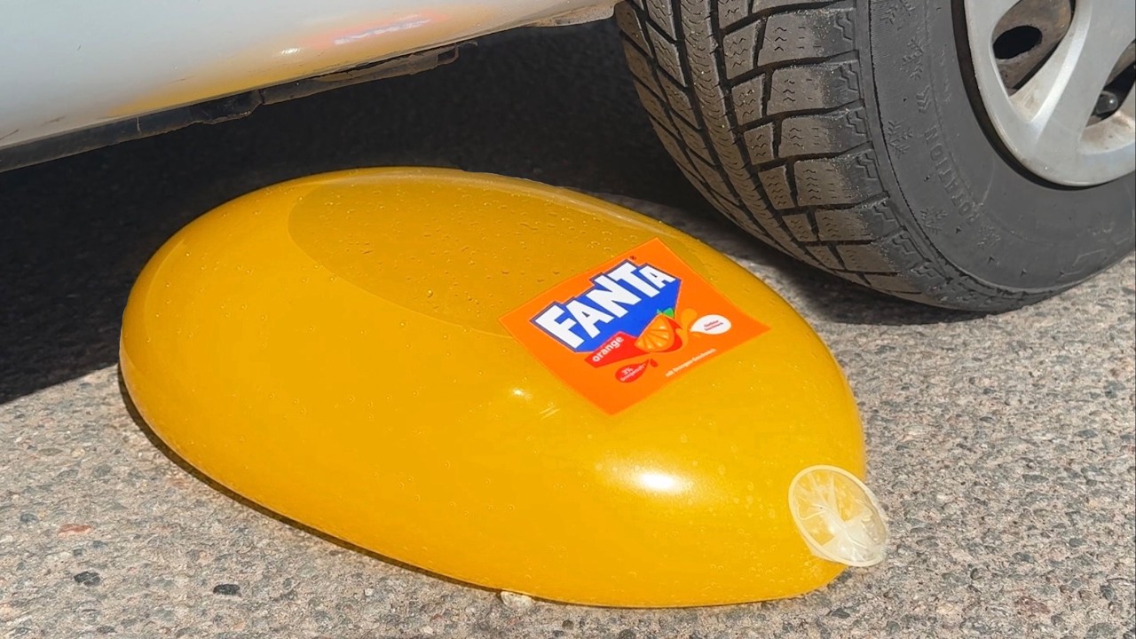 FANTA COCA COLA BALLOON VS CAR, Coca Cola Zero, PowerAde, Fanta, Sprite, Fruko and Mentos Diff Unde