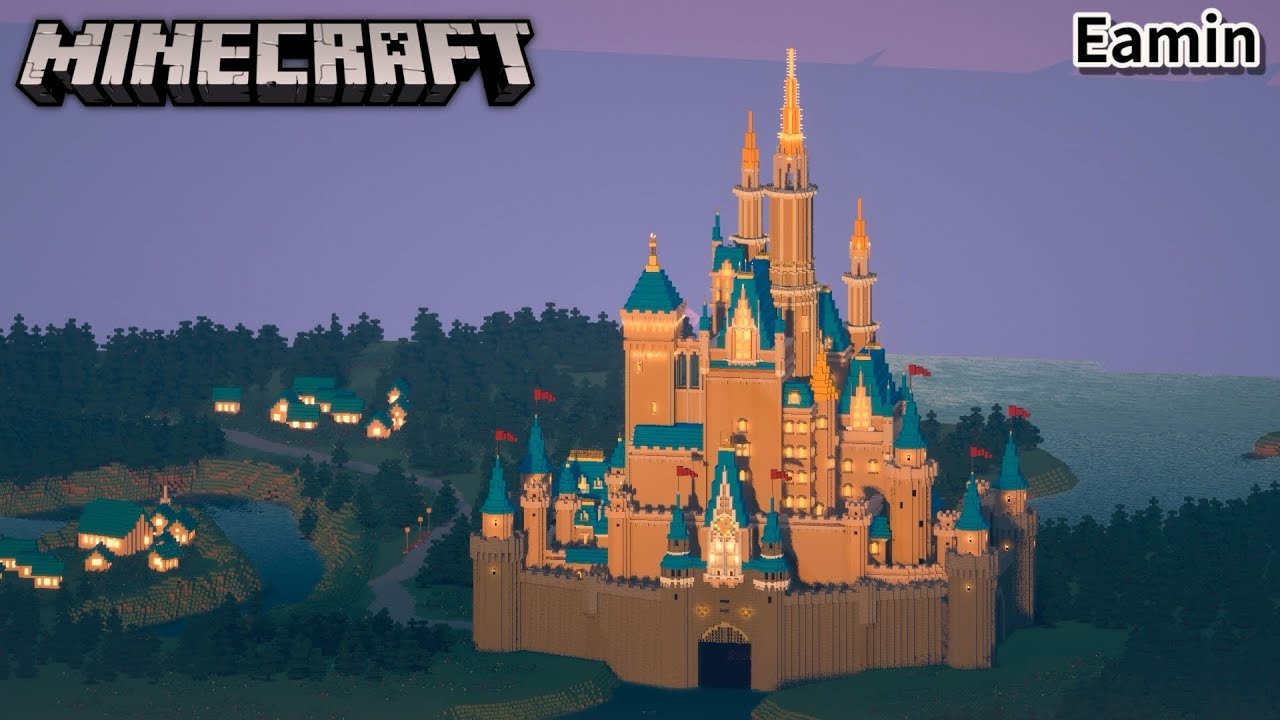 Disney Castle in Minecraft Build Timelapse 마인크래프트 디즈니성 건축 타임랩스