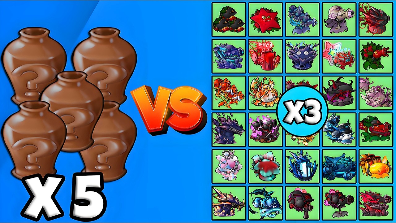 5 Zombies Vase Fusion vs All Ultimade Plants x3 - PVZ Fusion
