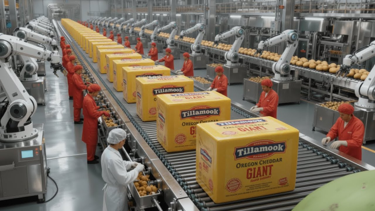 From Milk to Curd: The Complete Cheddar Cheese Factory Process (4K) 🔪