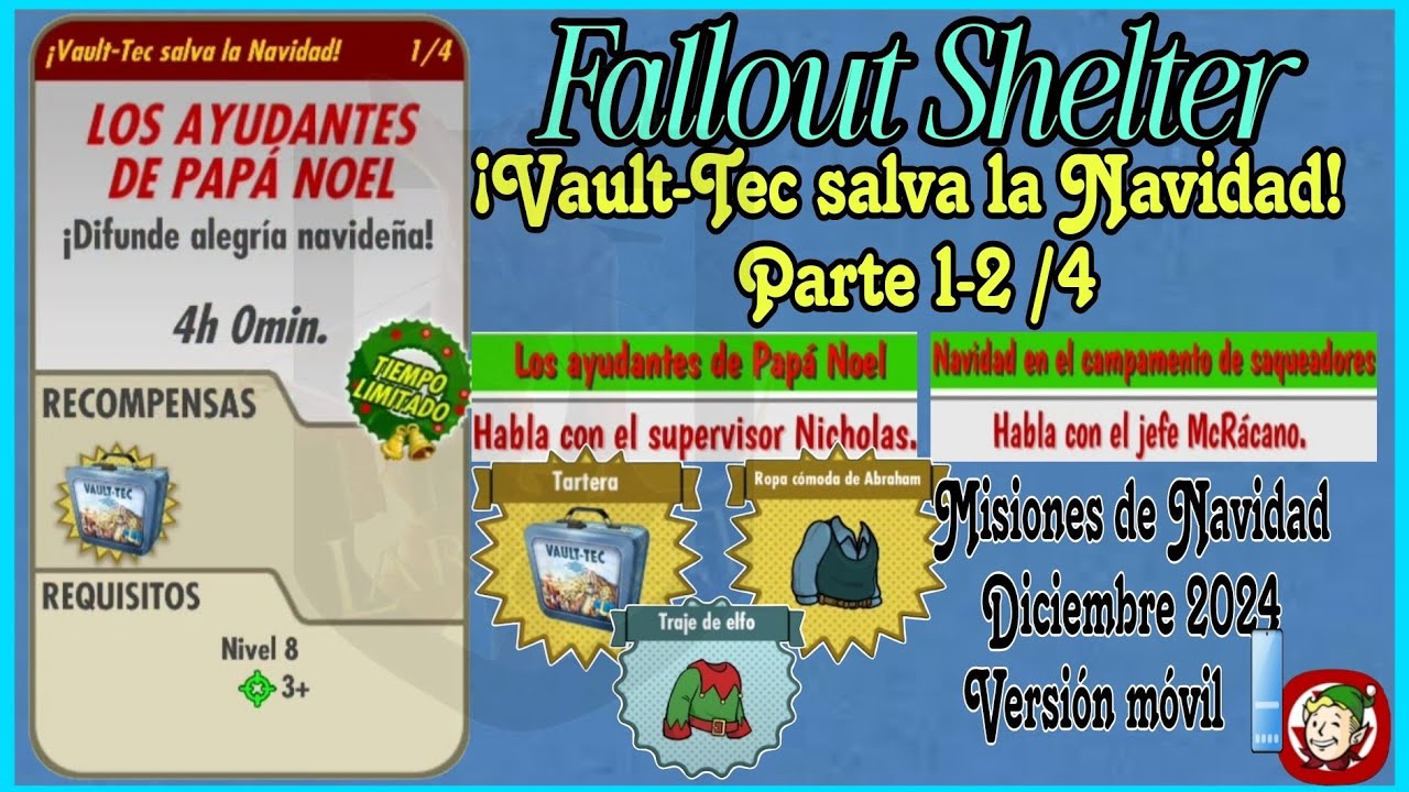 Fallout Shelter: ¡Vault-Tec salva la Navidad! Parte 1-2 | Misiones: Navidad | Diciembre | 2024