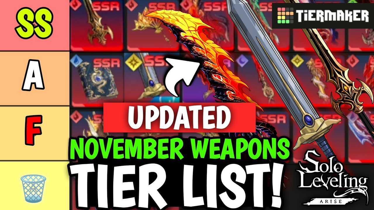 UPDATED NOVEMBER JINWOO SSR WEAPONS TIER LIST! HUGE META SHIFT - Solo Leveling: Arise