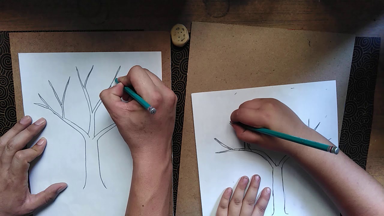 Dibujo fácil árboles