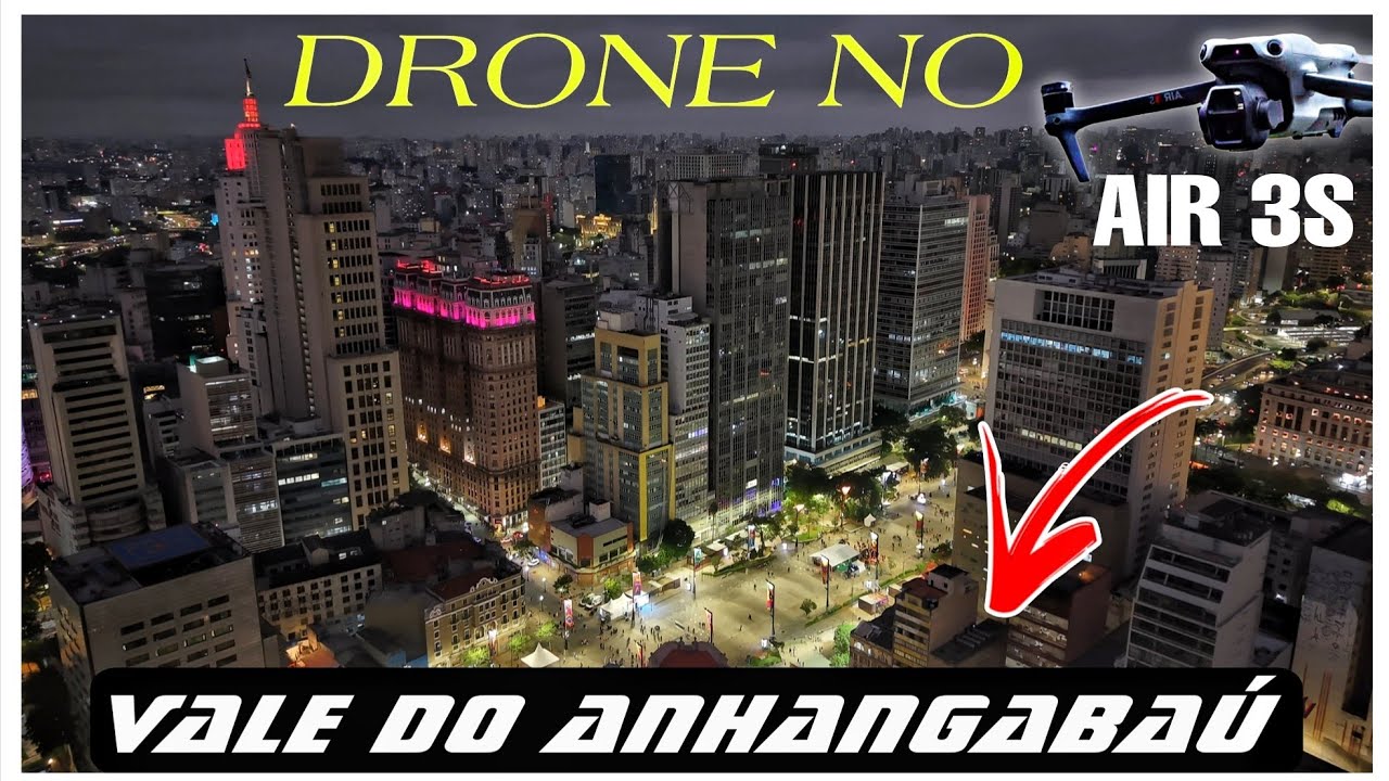 Drone no Vale do Anhangabaú na virada cultural 2025
