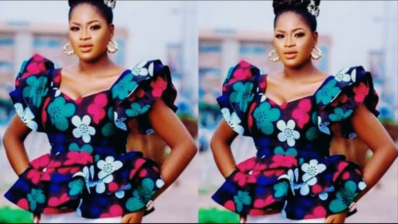 How to cut an off shoulder double peplum blouse with shoulder band (cutting and stitching)
