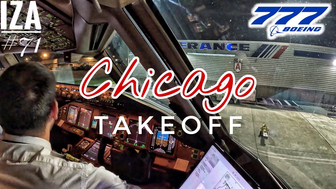 B777 ORD 🇺🇸 Chicago | TAKEOFF 10L | 4K Cockpit View | ATC & Crew Communications