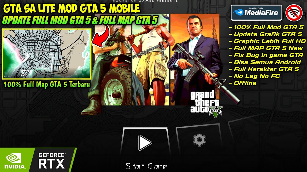 GTA SA Lite Mod GTA 5 Android v2 Graphics Realistic HD Full Map GTA 5 Terbaru 2024