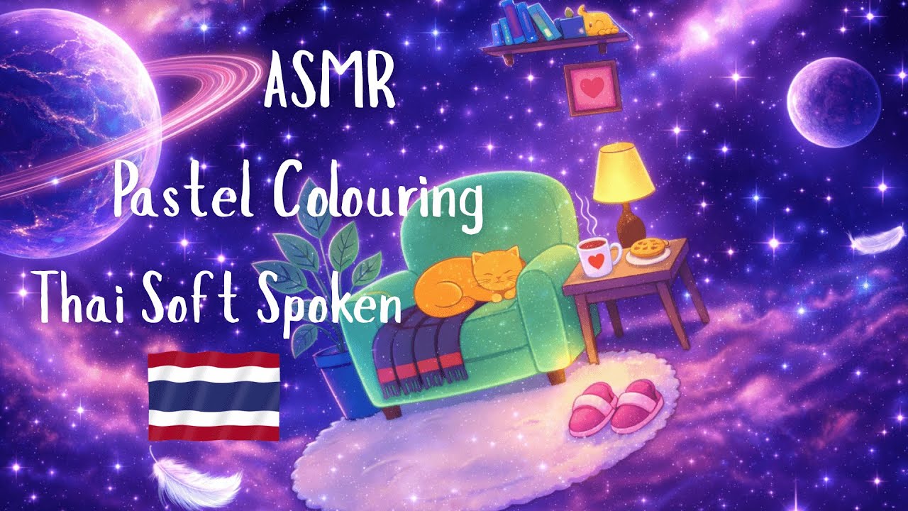 ASMR History of Thailand 🚩Pastel Colouring & Soft Speaking [Thai]