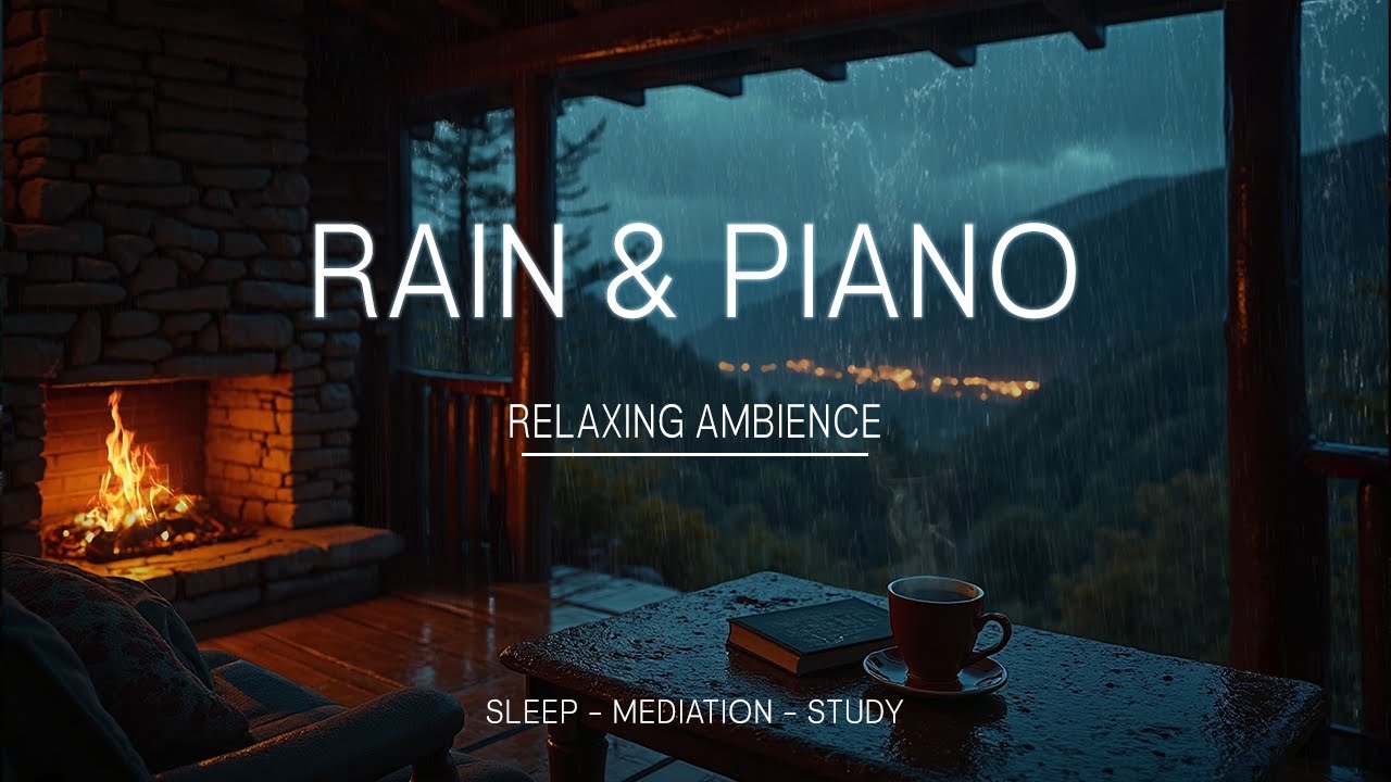 Soft Piano Music and Rain Sounds 🌧️ Cozy Bedroom Sleep & Relaxation