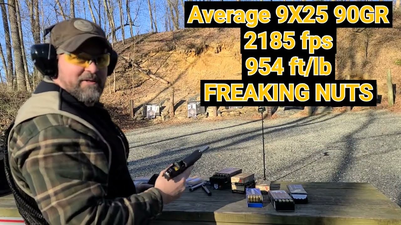 G40 Glock 10mm and 9x25 Dillon ballistics and accuracy with stock and 7