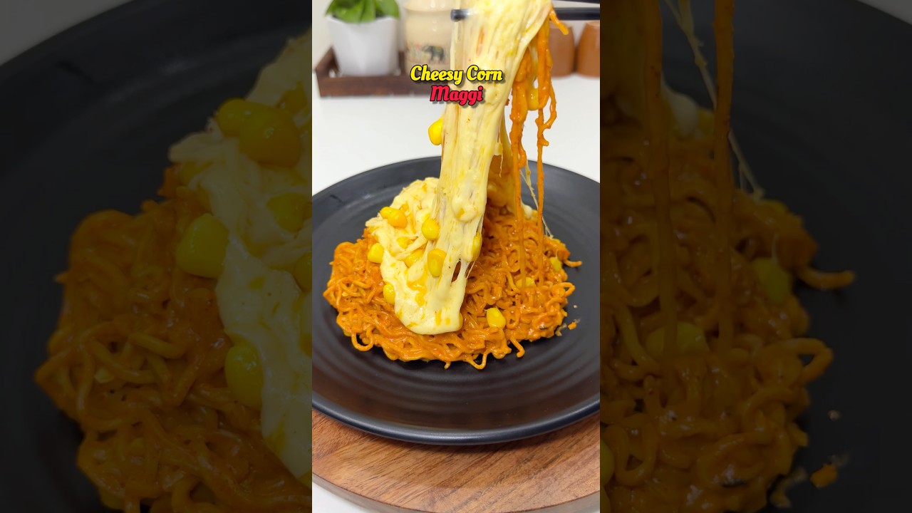 This Cheesy Corn Maggi melts hearts in 10 minutes 🧀🌽💛 #maggi #shorts #youtubeshorts