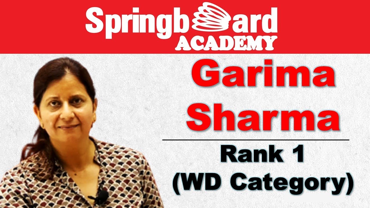 Garima Sharma Rank 1(WD Category) || RAS 2018 Result || Springboard Academy Student