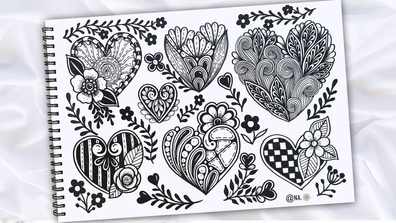 Heart Zentangle || Zentangle Heart Ideas
