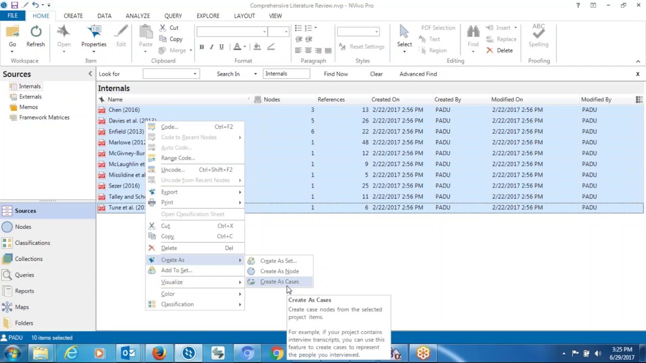 How to Create a Framework Matrix Using NVivo 11