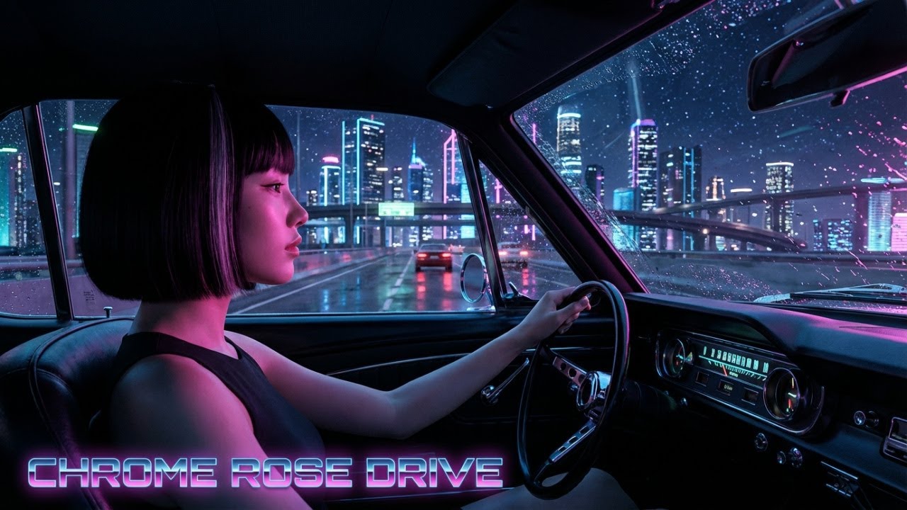 Dreamy Night Drive — CHROME ROSE PROTOCOL | Dark Synthwave | Cyberpunk Ambient