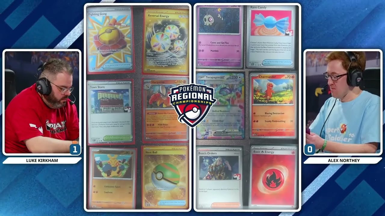 8-й раунд регионального турнира Pok&eacute;mon TCG в Бирмингеме 2026 года. Лукарио Харияма против Чариза...