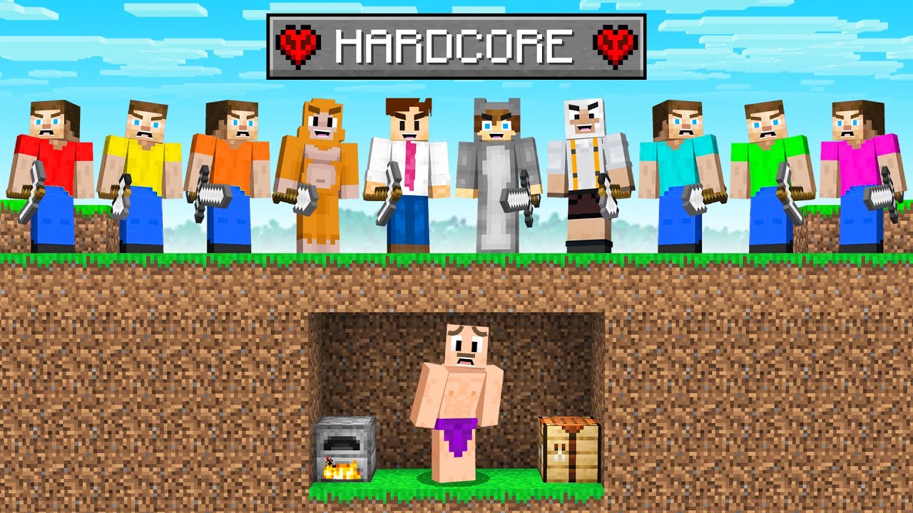 10 HARDCORE HUNTERS vs Speedrunner in Minecraft