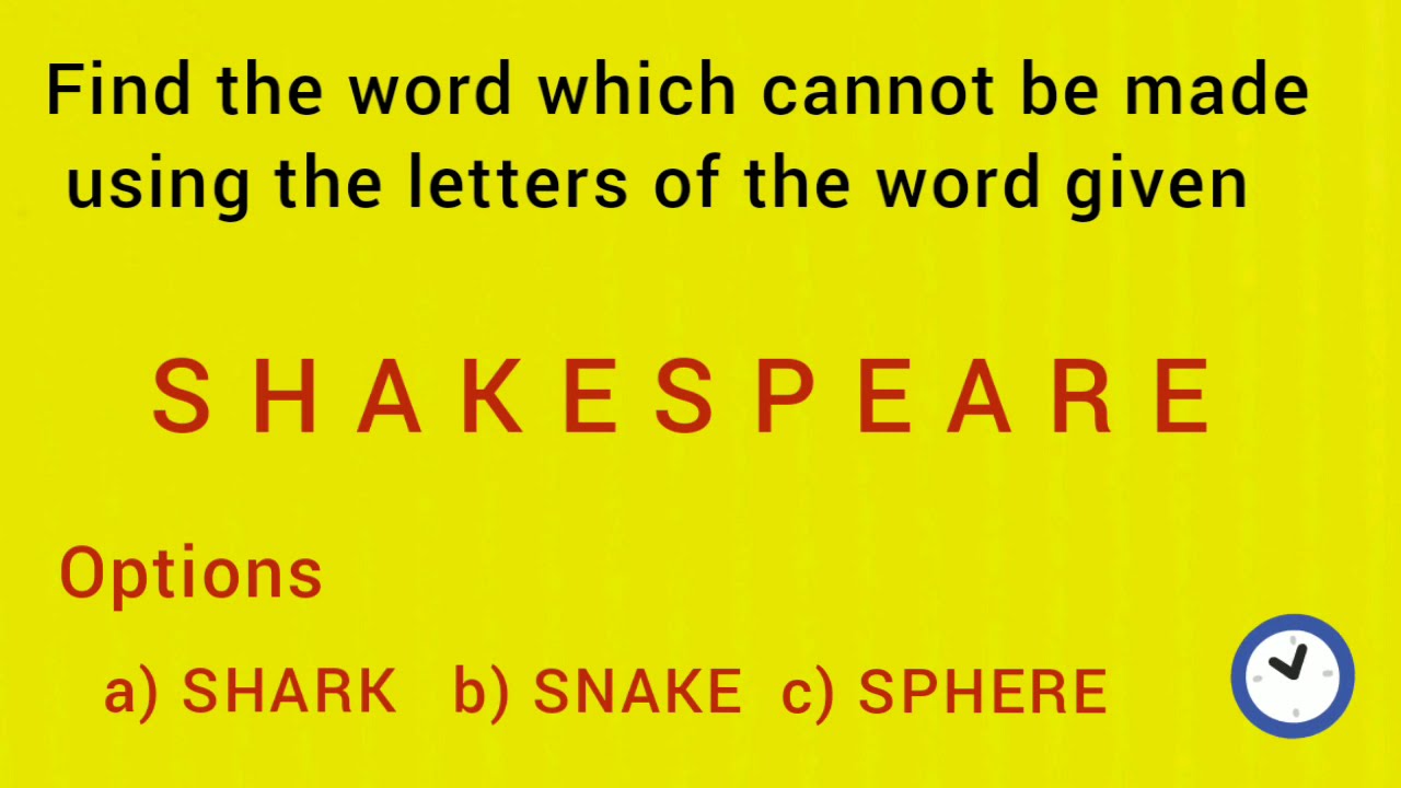 Guess the word using the given letters/Find the word using the given letters/rearrange the word