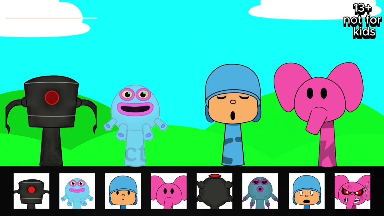 Sprunki OC: Omnidroid (The Incredibles), Toe Jammer, Pocoyo & Elly
