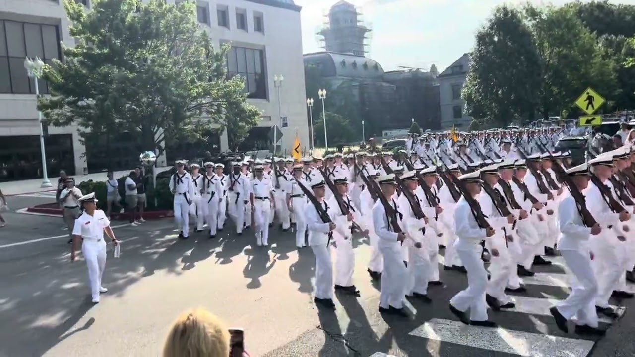 USNA C/O 2028 Plebe March to Parade Grounds on Plebe Parents Weekend.