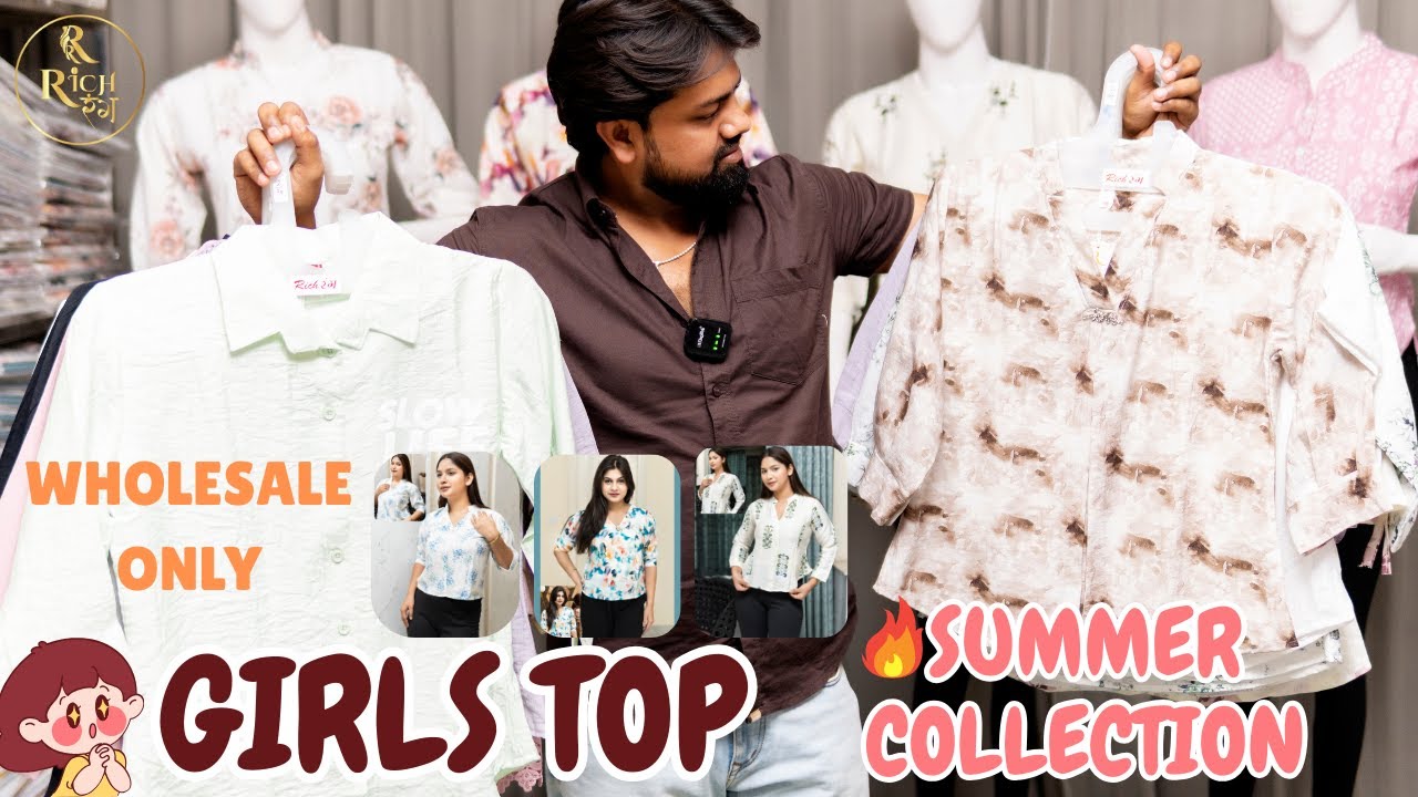 Fancy Girls Top designs summer new collection on wholesale price #tops #girlstop @richrang2025