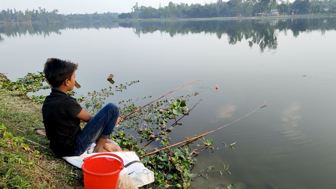 Best Fishing Video | Traditional Boy Catching Catfish By Hook | Fishing With Beautiful River