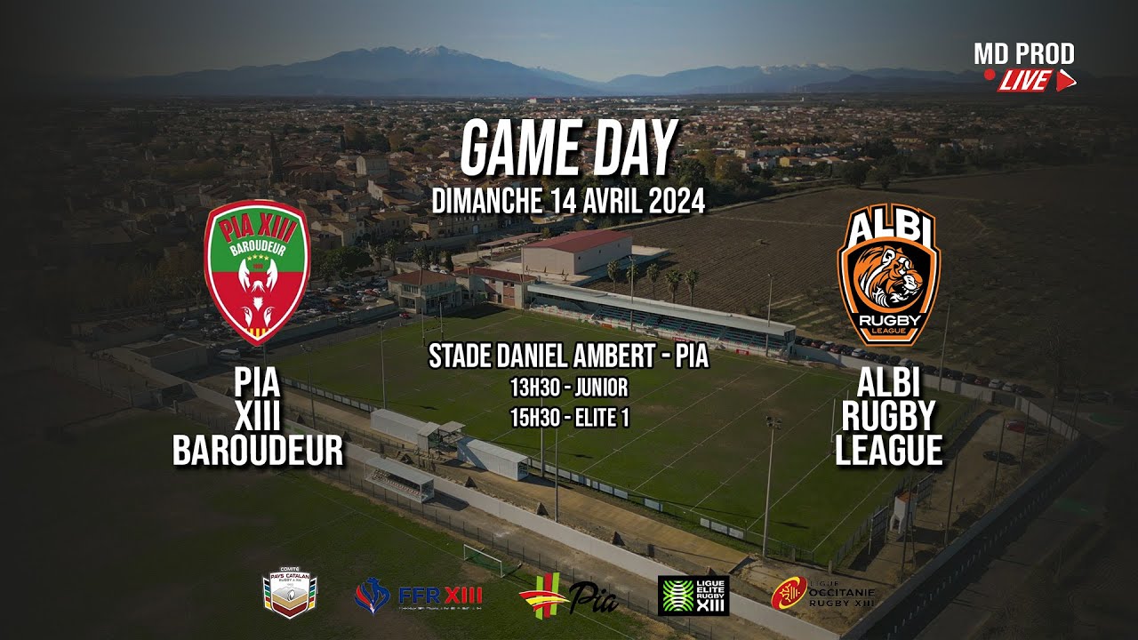 RUGBY A XIII - Championnat de France Elite 1 - Journée 18 - PIA XIII BAROUDEUR VS ALBI RL