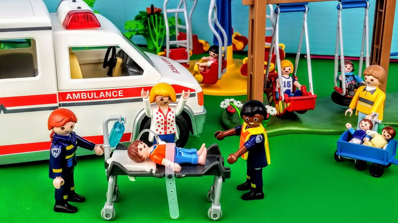 Call 911! Ambulance, Help! ~ Playmobil Stories with Dolls