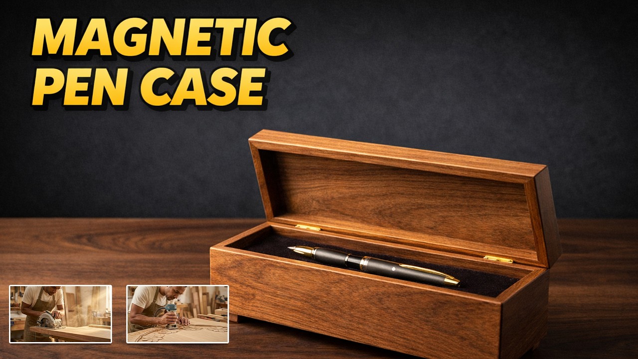 Luxury Wooden Pen Case with Magnetic Lid | Step-by-Step Build | Woodworking ASMR #woodworkingasmr