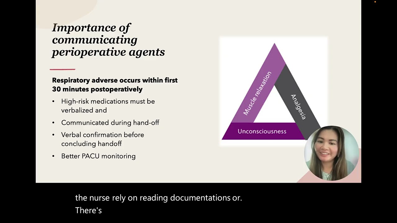 Postoperative medication handoff list