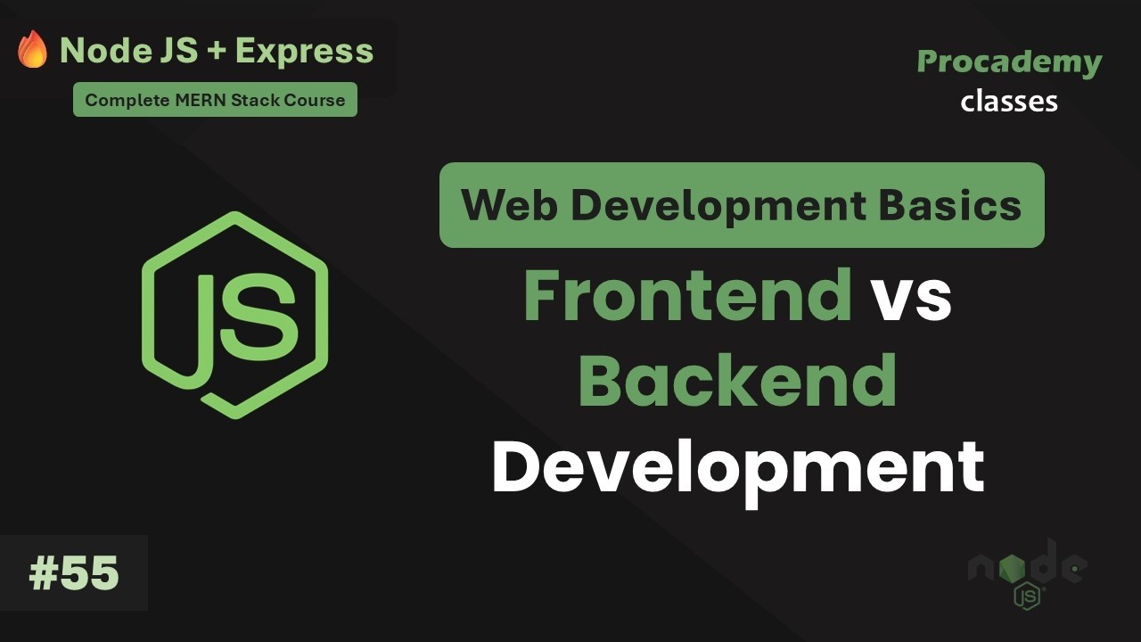 #55 Frontend vs Backend Development Explained | Complete Node JS + Express Course with MongoDB