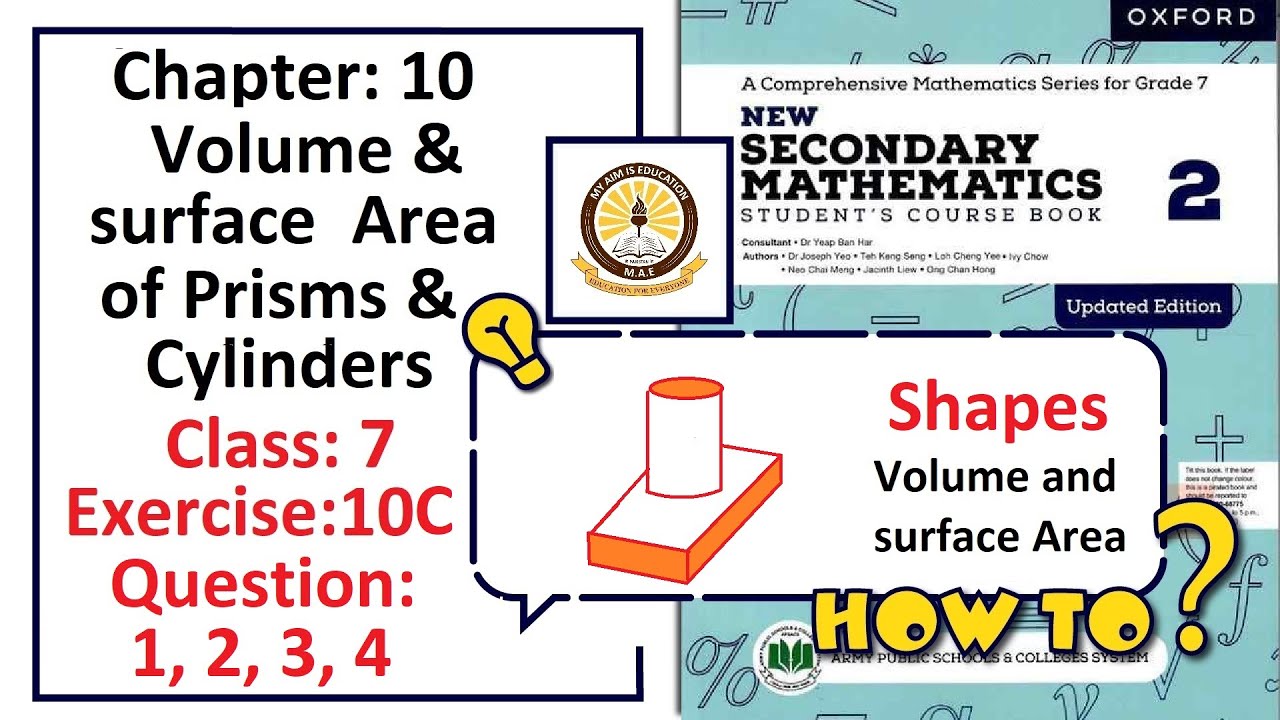 Exercise 10C Question 1, 2, 3, 4 – (Volume)  Complete solution – APS Math Class 7.