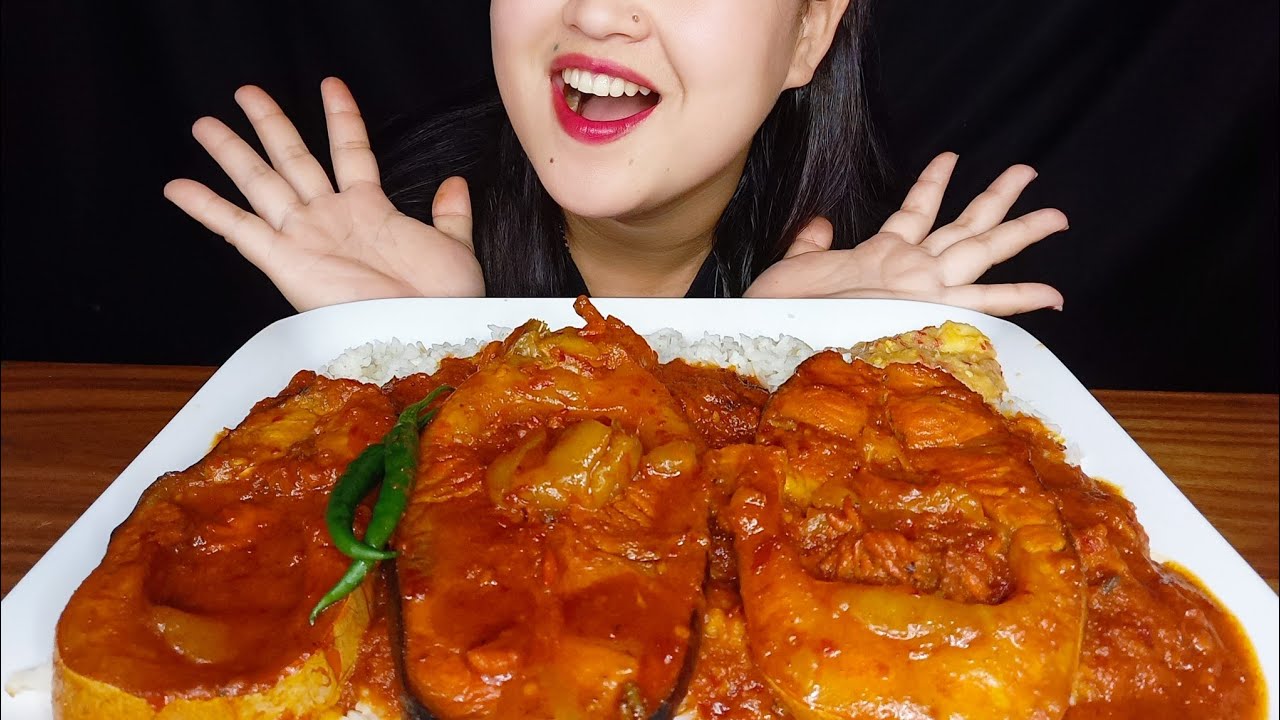FATTY FISH CURRY EATING CHALLENGE 😋👌 || EATING SHOW || MUKBANG ||