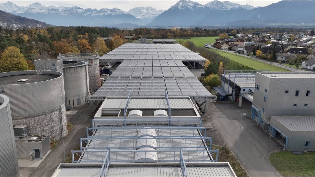 Solarfaltdach ARA Thunersee - grösstes Solarfaltdach der Welt!