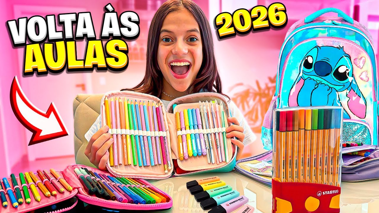 Organizando meu estojo 2026 matérial escolar*volta as aulas(Jessica Sousa 