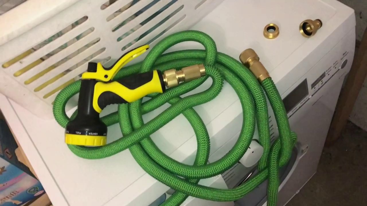 Gartenschlauch benutzen Wasserschlauch anschlie&szlig;en FlexiSchlauch und Spritzd&uuml;se verwenden Anleitung
