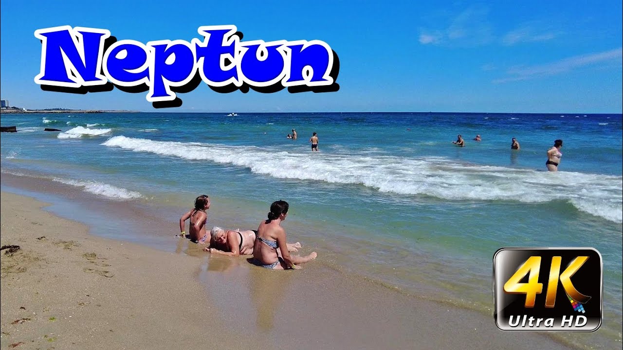 Plaja si faleza din Neptun - Beach and seafront of Neptun resort, Romania, 4K  travel calatorie vlog