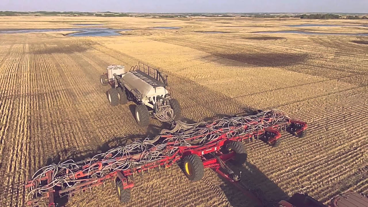 Aerial Drone Video of Seeding, Spreading and Spraying Canola 2015