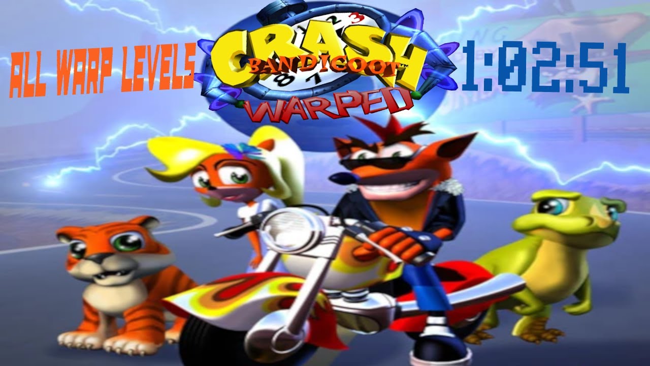 PS1 | Crash Bandicoot Warped Speedrun Edition All Warp levels 1:02:51