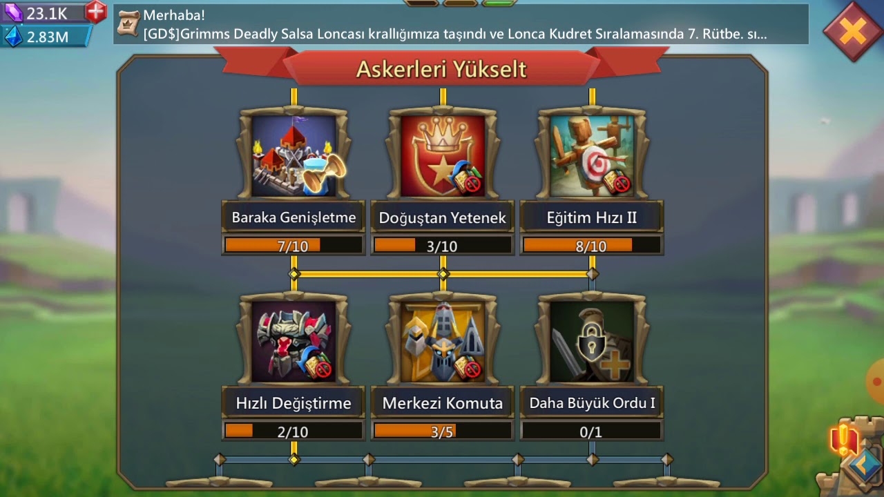 Lords mobile hüner dizilimi nedir? Nasıl yapılır?