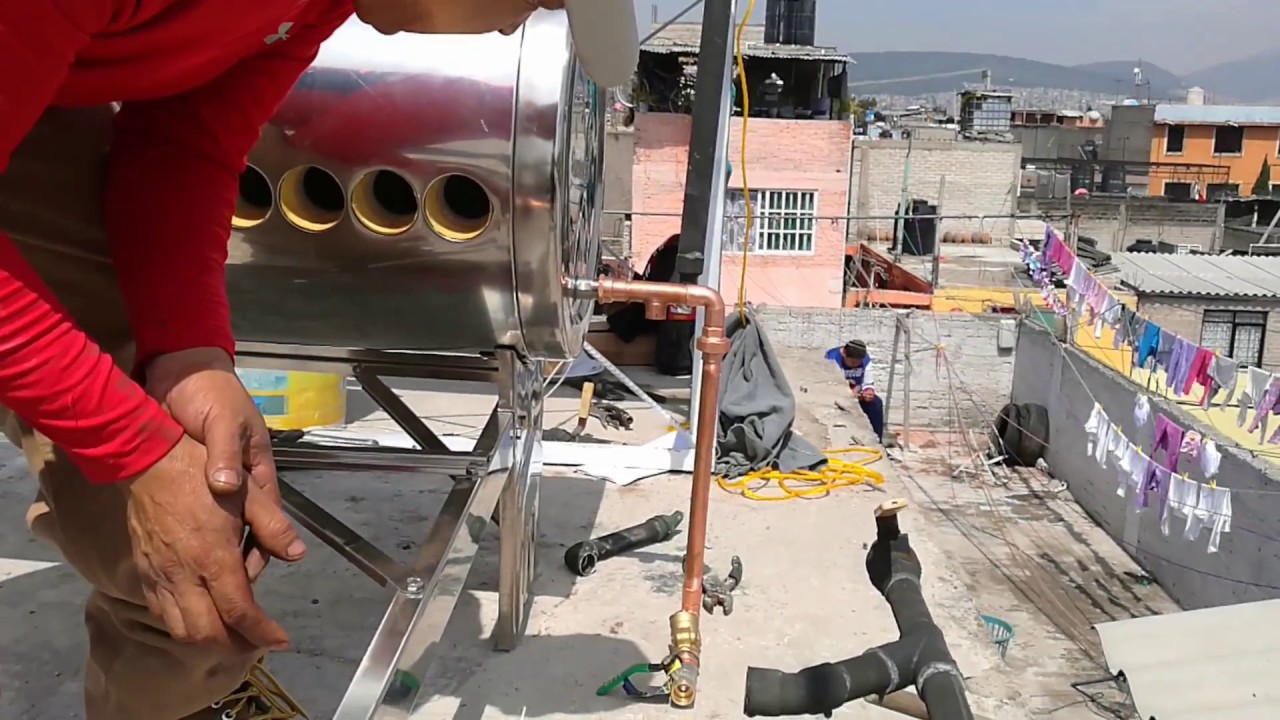 como conectar calentador solar (2/4) tinaco calentador y tubería Detallado