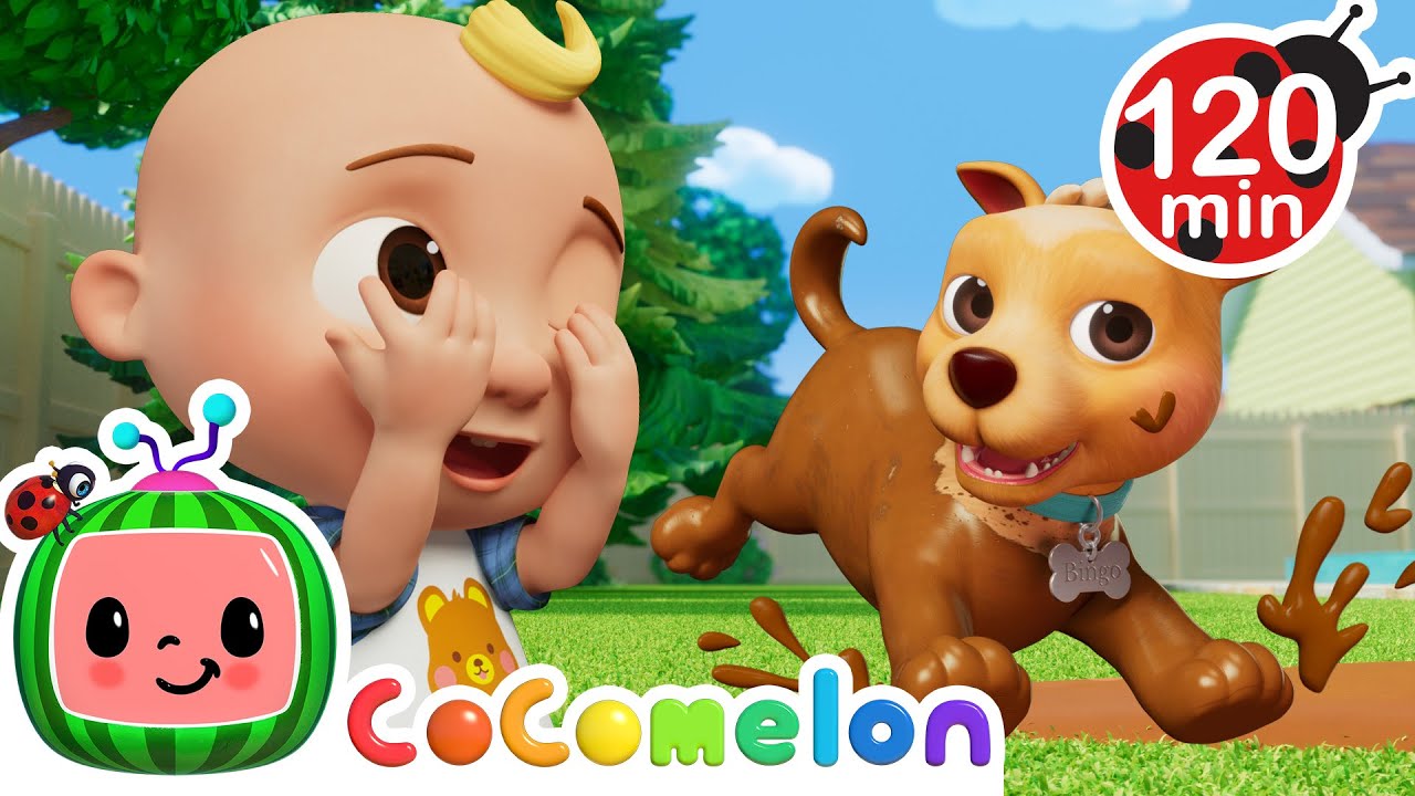 Muddy Play with Bingo the Dog! 😆🐶 CoComelon Nursery Rhymes and Kids Songs 🎵🍉 | Animals for Kids