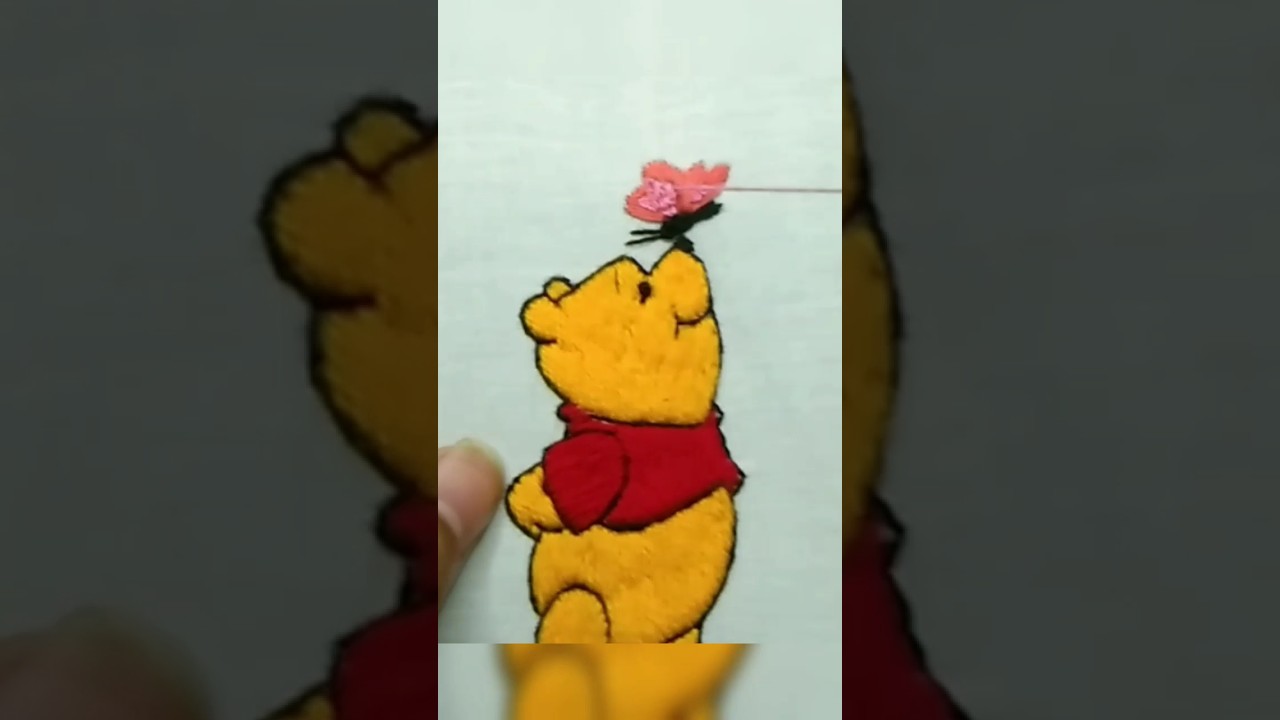 pooh bear hand embroidery
