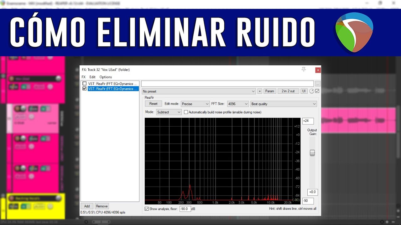 Cómo ELIMINAR / QUITAR el RUIDO de un MICRÓFONO en REAPER
