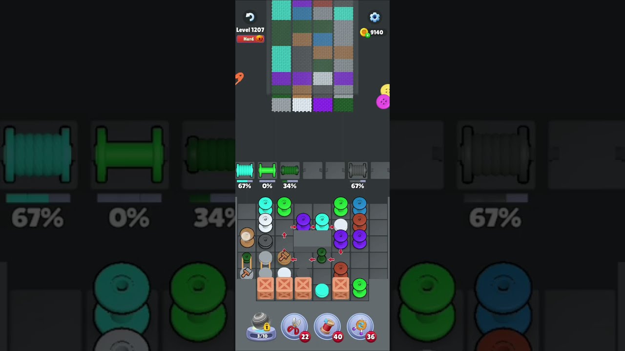 Knit Out Level 1207 Hard Walkthrough Solution 